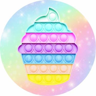 Imagem de Painel de Lona Redondo Pop It Fidget Toy Bolinho Arco Íris - Fabrika D