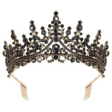 Imagem de Tiara CURASA: coroa gótica preta para mulheres e meninas, vintage