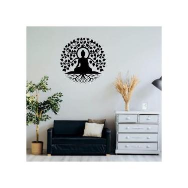 Imagem de Pintura decorativa Buddha Tree of Life 39x39cm MDF Wood - Lightbek Off
