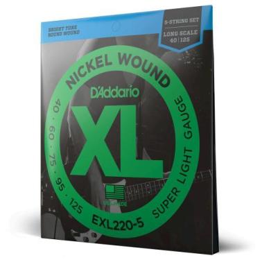 Imagem de Encordoamento Para Baixo 5 Cordas Escala Longa .040-.125 D'Addario XL 