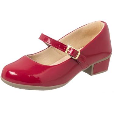 Imagem de Sapatilha Feminina Salto Baixo Sapato Menina Saltinho (Vermelha, BR, Criança de 9 a 12 anos, Numérico, 30)