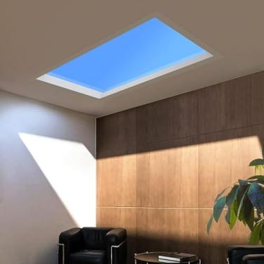 Imagem de Lâmpada de teto com luz de céu azul inteligente, luz de céu claro, lâmpada de luz solar, claraboia de luz natural, ecossistema inteligente Zigbee, simula uma sala de irradiação de luz solar, sala de