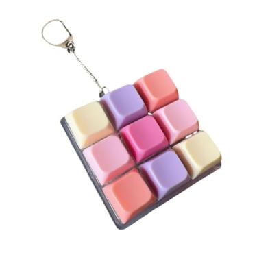 Imagem de Dynwave Chaveiro de brinquedo com botão Fidget de 9 teclas, acessório criativo para crianças, adultos, escola, homens, mulheres e adolescentes, Style E