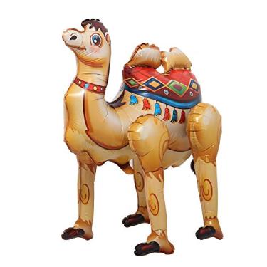 Imagem de Self Stand Cute Cartoon Giant Rabbit Fox Camel Animal Foil Balloon Happy Birthday Decorations baby shower Party Supplies Boys Toy (3D Camel Brown)