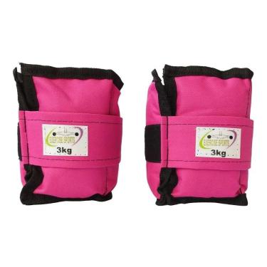 Imagem de 2X Caneleira / Tornozeleira De Peso 3 Kg Rosa Par.
