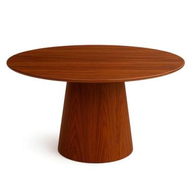 Imagem de Mesa de Jantar Cone Redonda 120 cm Base Madeira Pau Ferro - Linn Desig