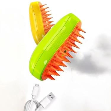 Imagem de Escova de Silicone para Pets Removedor de Pelos com Vapor - Recarregável