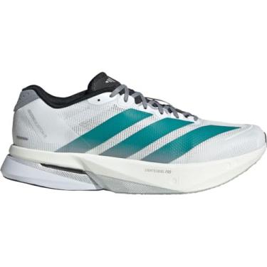 Imagem de Adidas Tênis de corrida masculino Adizero Boston 13, Branco/azul-petróleo puro/cinza, 40