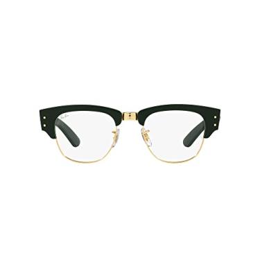 Imagem de Ray-Ban Armação feminina Rx0316v Mega Clubmaster quadrada para óculos de grau, Lente verde em ouro/demonstração, 50 mm