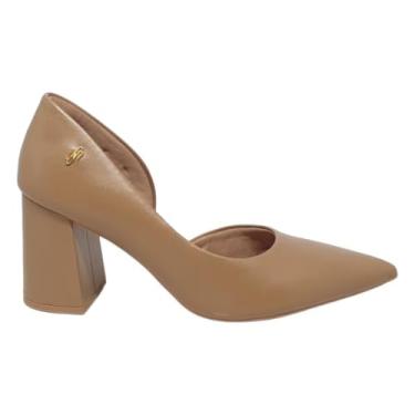 Imagem de Scarpin Usafelx Couro Salto Alto AH0508 - Camel - 37