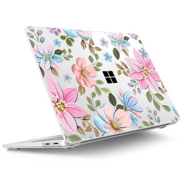 Imagem de Tuiklol Capa para laptop Microsoft Surface 2025 de 13 polegadas, Windows 11 Touchscreen Copilot+ PC Laptop 13 modelo 2095 com superfície de proteção de 13 polegadas, tonifica flores