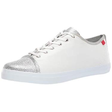 Imagem de MARC JOSEPH NEW YORK Mocassim feminino de couro Grand Bleecker Street, Branco/Prata, 11