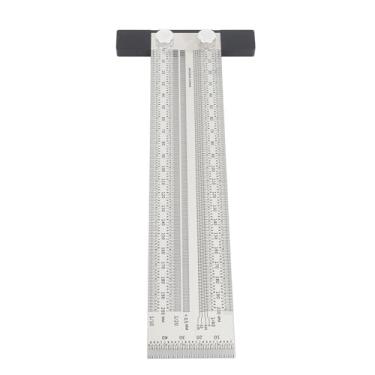 Imagem de Yosoo Régua Em T para Escrita Em Madeira, Quadrada de Aço Inoxidável Com Batentes Precisos, Fácil de Transportar para Uso Externo e Em Estúdio, Adequada para Artistas (200 mm)