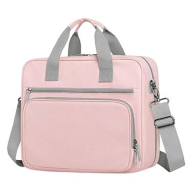 Imagem de KiBcsLic Pasta organizadora de documentos com zíper e 3 argolas, bolsa para fichário, vários bolsos, resistente com bolsa para fichário para materiais de