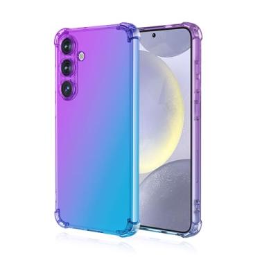 Imagem de KOARWVC Capa de telefone para Galaxy S25 Plus, SM-S936U Samsung S25+ capa transparente gradiente fina antiarranhões TPU à prova de choque capa protetora para celular para Samsung Galaxy S25 Plus roxo