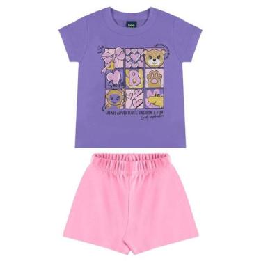 Imagem de Conjunto Blusa e Short Menina Bee Loop, Roxo, 4