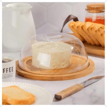 Imagem de Queijeira Tampa Acrílica Bambu 19Cm Class Home