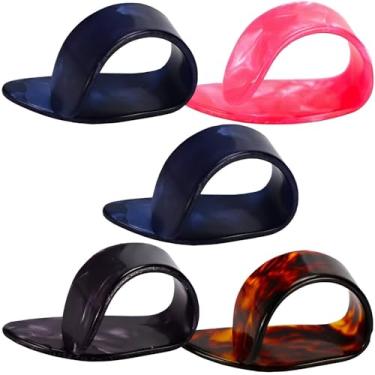 Imagem de Kit Com 5 Palhetas Dedeiras De Celuloide Cores Sortidas Para Viola Caipira Violão