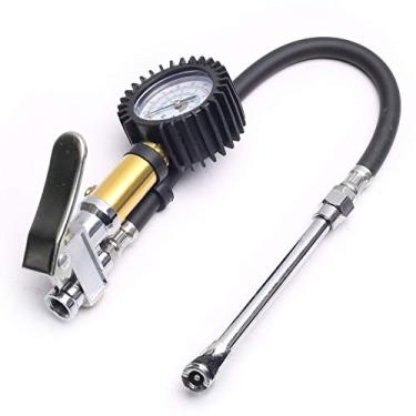 Imagem de DEVMO Inflador de pneu Pro Air com medidor de discagem dupla mandril compressor bola de pneu inflador de bicicleta 220 PSI resistente