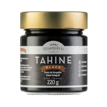 Imagem de Pasta de Gergelim Preto Integral Tahine Black 220g Alimentação Saudável Saboroso Puro Fitness Acompanhamento Finaliza Pratos Sésamo Real