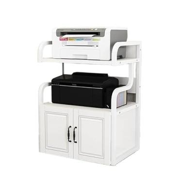 Imagem de SUNESA Suporte de impressão multicamadas prateleira de impressora de escritório prateleira prateleira copiadora lateral armazenamento armário estilo europeu com rack de armazenamento no chão da porta