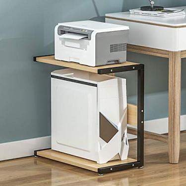 Imagem de Suporte de impressão simples rack de impressora multicamadas computador mainframe suporte de CPU sob a mesa prateleira casa desktop impressora rack de armazenamento mesa impressora (cor: 1, tamanho: H