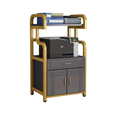 Imagem de SUNESA Suporte de impressão Suporte de impressora de escritório prateleira de impressora resistente com porta rack de armazenamento de arquivos A4 para casa deck duplo suporte de máquina de fax