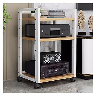 Imagem de Suporte de PC Suporte de CPU Suporte de chão de mesa de 3 níveis Rack de armazenamento de impressora Moldura lateral de PC Suporte de torre Suporte de piso Suporte de seis cores de modelo (Cor: 3)