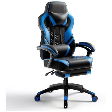 Imagem de Cadeira Gamer Reclinável e Giratória com Apoio Lombar e Cabeça, e, POWERSTONE, Preto