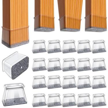 Imagem de Protetores de pernas de cadeira BUMACO, almofadas de silicone, transpa