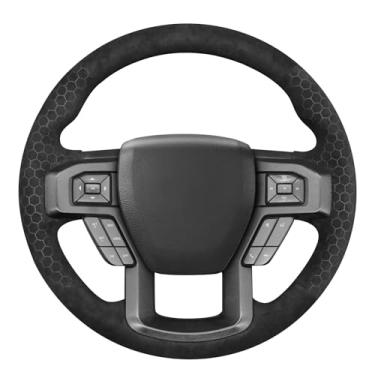 Imagem de MEWANT Capa de volante costurada faça você mesmo para Ford F-150 F150 2015-2020/F-250 F250 2017-2022/F-350 F350 2017-2022/F-450 F450 2017-2022/Expedition 2017-2022/Expedition 2017-2017-2012/Expedition