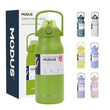 Imagem de Garrafa Térmica 1700ml - Duplamente Isolada a Vácuo, Canudo e Base Emborrachada Anti Derrapante, Mantém Bebidas Quentes por 12 Horas e Geladas por 24 Horas (Verde Escuro)