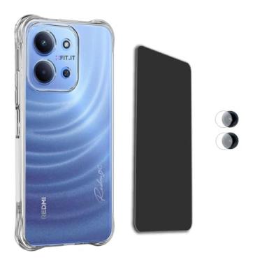 Imagem de FIT IT Capa Capinha Anti Shock para Xiaomi Poco C85 + Película de Privacidade 5D + Protetor de Lente de Câmera