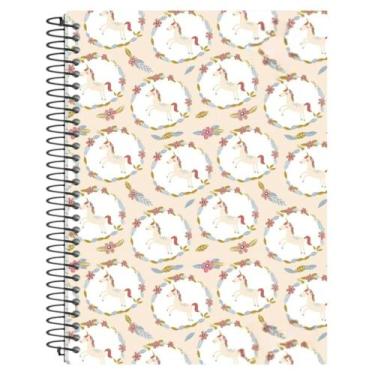 Imagem de Caderno universitario 1 matéria 96 folhas unicórnio - PanAmericana, Un