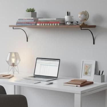 Imagem de Prateleira Industrial Parede Mão Francesa Piatina 30x100cm - Bella Dec