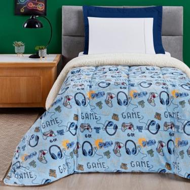 Imagem de Cobertor Grosso Solteiro Estampado Mundo Kids Dupla Face