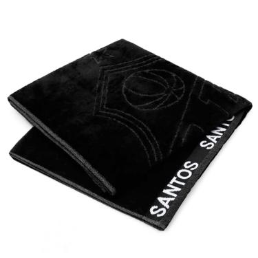 Imagem de Toalha de Banho Buettner Jacquard Veludo Futebol Santos 70cmx140m Preto