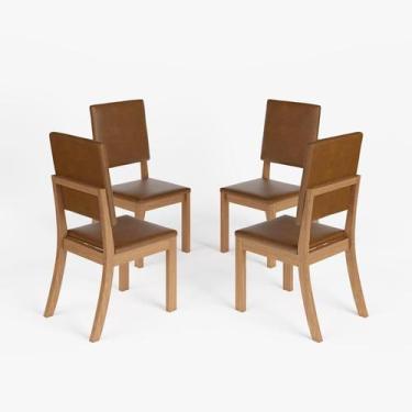 Imagem de Conjunto 4 Cadeiras Sala Jantar Milla Nature/Corano Caramelo - Henn