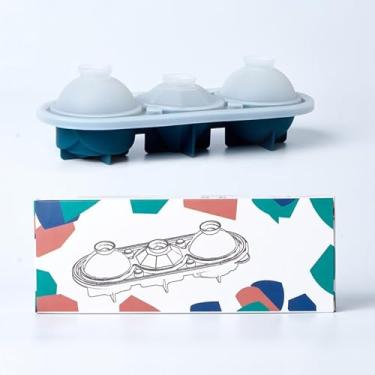 Imagem de Bandeja para cubos de gelo, bandeja de gelo para freezer com tampa, bandejas de gelo de silicone para congelamento