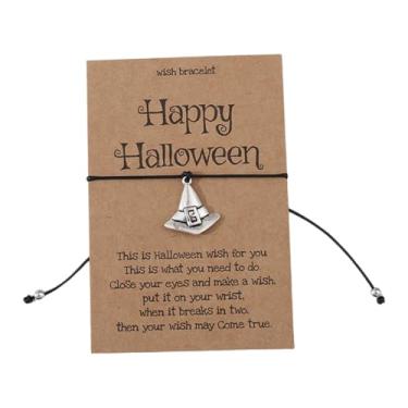 Imagem de Pulseiras femininas elásticas ajustáveis de Halloween com design de fantasma sorridente e presente de festa de Halloween, One Size, Liga de aço, Sem Pedra Preciosa