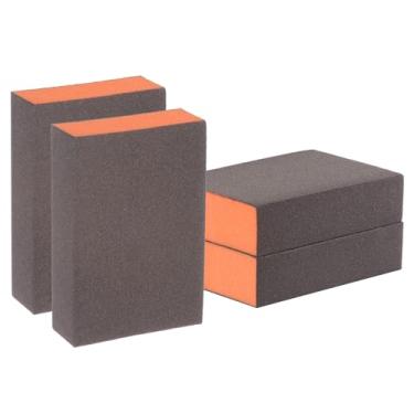 Imagem de 4 peças de blocos de esponja de lixa #280 (2000-2500 grãos) esponjas de lixamento à mão molhadas/secas, bloco de lixa de espuma de 100 x 70 x 25 mm para polimento de cozinha metal madeira drywall