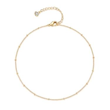 Imagem de Tornozeleira de ouro para mulheres pulseira de corrente clássica