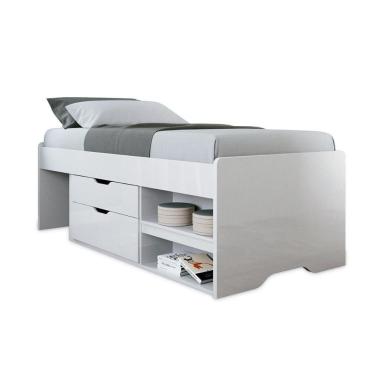 Imagem de Cama Multifuncional Juvenil Conect 2 Gavetas Branco - Santos Andirá