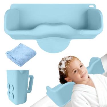 Imagem de Lavatório de cabelo portátil de silicone, tampa de torneira para bebês, crianças, adolescentes e idosos, lavatório de cabelo para uso na banheira ou pia, tigela de xampu sem rasgos para crianças