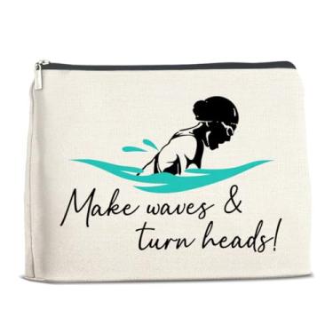 Imagem de LyoGao Presentes de natação para mulheres, bolsa de maquiagem, presente de natação para equipe de natação, professora e treinadora