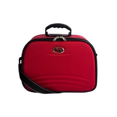 Imagem de Frasqueira de viagem necessaire bagagem de mão organizadora média compacta (Vermelho)