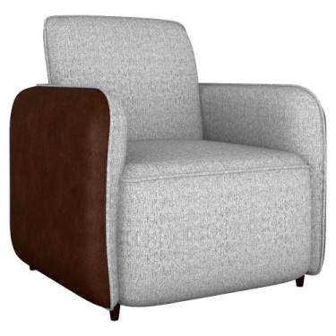 Imagem de Poltrona Decorativa Zurique 76 Cm Linho Vancouver Bege material sintét