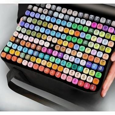 Imagem de Conjunto de Canetas Marcadoras de Cabeça Dupla – 36/60/80/100/120/168 Cores, Aquarela, Multifunção (168 Cores)