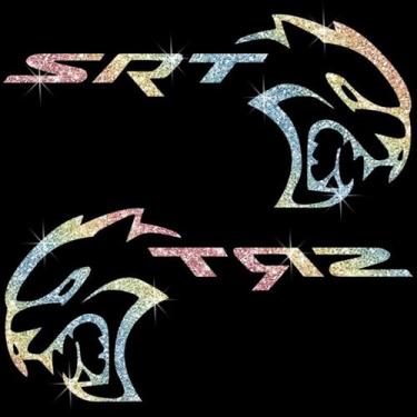 Imagem de Adesivo decalque brilhante SRT Beast autoadesivo PVC brilhante para carros, laptops, motocicletas parede janela bagagem, capa de arranhão porta multisuperfície adesivo decorativo (colorido)