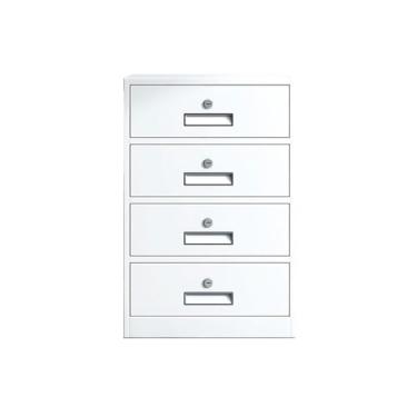 Imagem de Armário de Arquivos Armário de arquivo placa aço engrossado multifuncional armário armazenamento dados escritório 4 gavetas, 65cm(Branco)